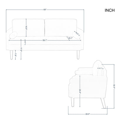 65' Modern Couch/Loveseat New Era Fashion LLc