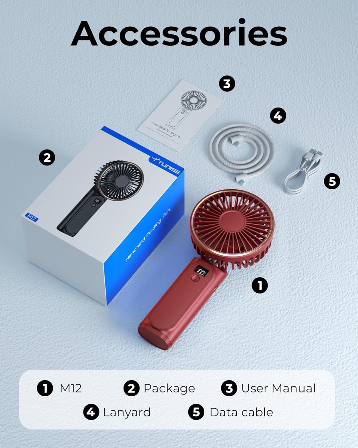 Portable Handheld Fan, Portable Fan Rechargeable, 4000mAh, 180° Adjustable, 6 Speed Wind, Display Electricity in Real Time, USB Rechargeable Foldable F an, Quiet Personal Fan as Power Bank New Era Fashion LLc