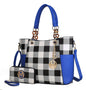 MKF Collection Bonita Checker Tote Handbag & Wallet Set Women by Mia K New Era Fashion LLc