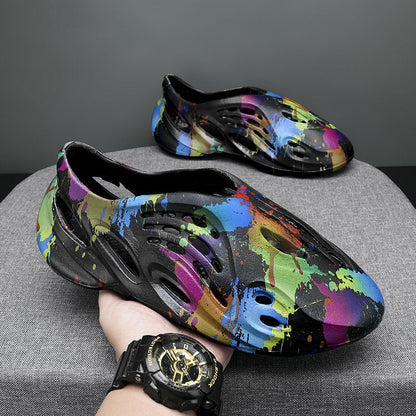 Clogs For Men; Men's hole shoes; hollow beach shoes; camouflage sandals; all inclusive personalized men's sandals New Era Fashion LLc