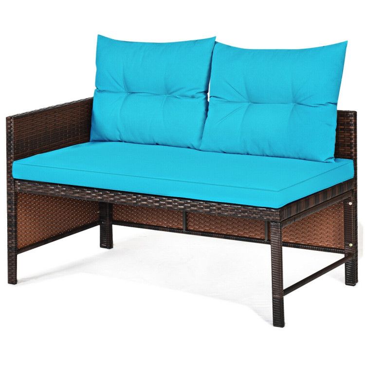 3 Pieces Outdoor Patio Corner Rattan Sofa Set New Era Fashion LLc