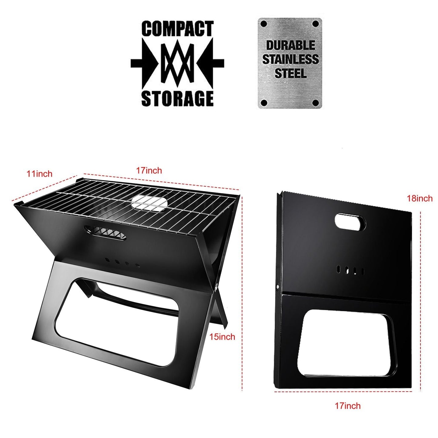 Portable BBQ Barbecue Grill Foldable Charcoal Grill Camping Garden Outdoor Travel New Era Fashion LLc