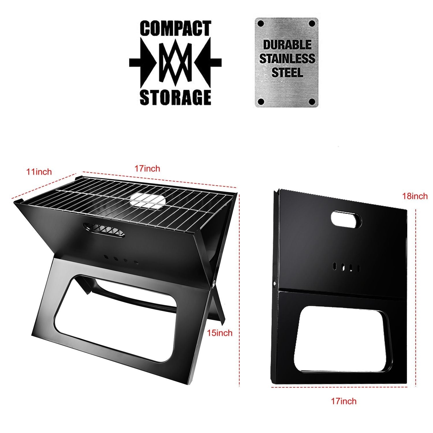 Portable BBQ Barbecue Grill Foldable Charcoal Grill Camping Garden Outdoor Travel New Era Fashion LLc