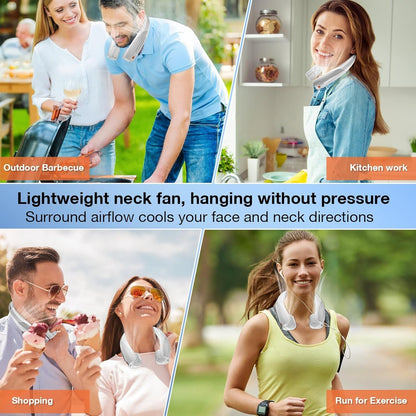 Neck Fan, 6 Speeds Adjustable Portable Personal Fan Rechargeable, Faster Cooling Wearable Fan, Ultra Quiet for Home, Office, Travel, Outdoor New Era Fashion LLc