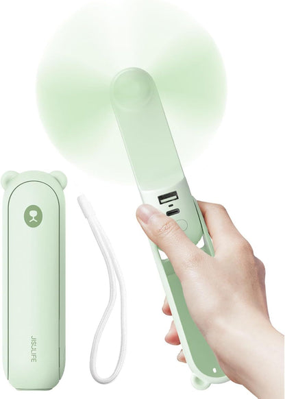 Handheld Fan with 4500 mAh Powerbank Max 37 Hours Runtime, Pocket Portable Battery Operated or USB Powered Folding Personal Fan, 3 Speeds, Gifts for Women Men Kids Gift for Festival New Era Fashion LLc