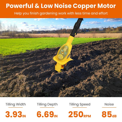 20V Cordless Tiller Cultivator, 250RPM Electric Garden Tiller Depth Garden Rototiller for Lawn/Gardening/Soil Cultivation New Era Fashion LLc