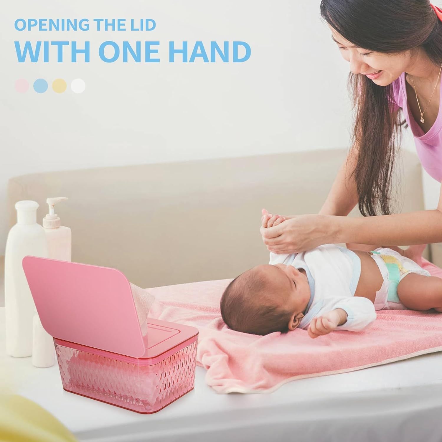 Wipes Dispenser, One-Handed Operation Wipe Holder for Baby & Adult, Seal-Designed Wipes Container for Bathroom Keep Diaper Wipes Fresh New Era Fashion LLc
