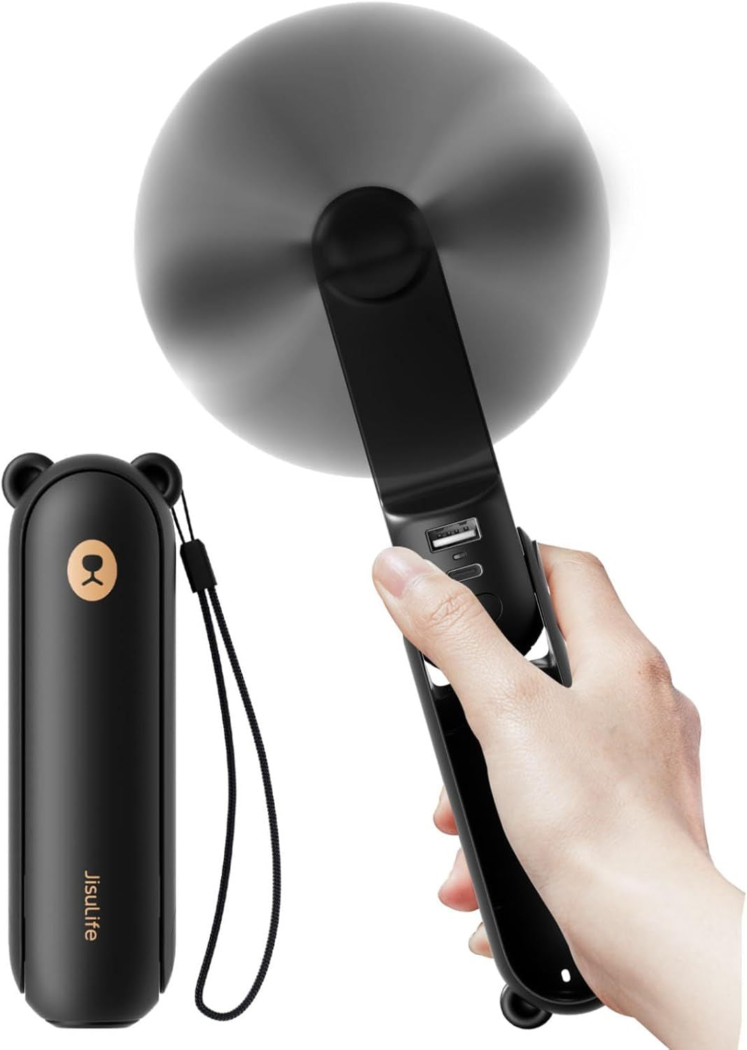 Handheld Fan with 4500 mAh Powerbank Max 37 Hours Runtime, Pocket Portable Battery Operated or USB Powered Folding Personal Fan, 3 Speeds, Gifts for Women Men Kids Gift for Festival New Era Fashion LLc