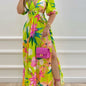 Women's Dresses V Neck Cutout Vintage Floral Print Long Dresses New Era Fashion LLc