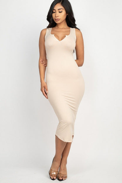 Chic Women's Split Neck Tank Dress for Effortless Style and Comfort New Era Fashion LLc