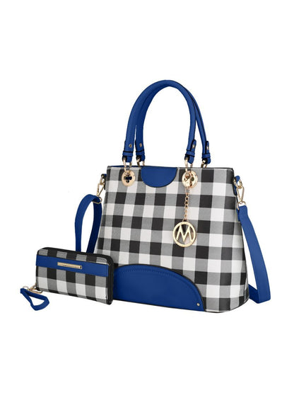 MKF Collection Gabriella Checkers Handbag with Wallet by Mia k New Era Fashion LLc