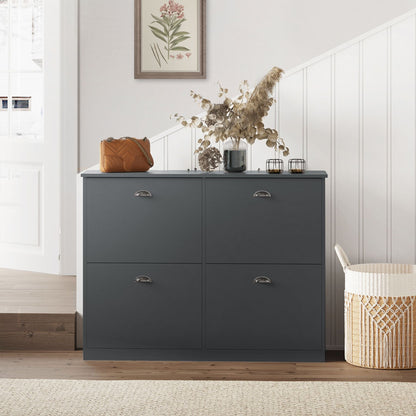 Shoe Cabinet,Hidden Slim Narrow Shoe Rack Cabinet with 4 Drawers for Entryway, Foyer,Hallway,Bedroom New Era Fashion LLc