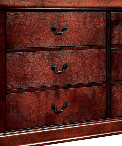 1pc Nightstand Cherry Finish Louis Philippe Solid wood English Dovetail Construction Antique Nickle Hanging Pulls New Era Fashion LLc