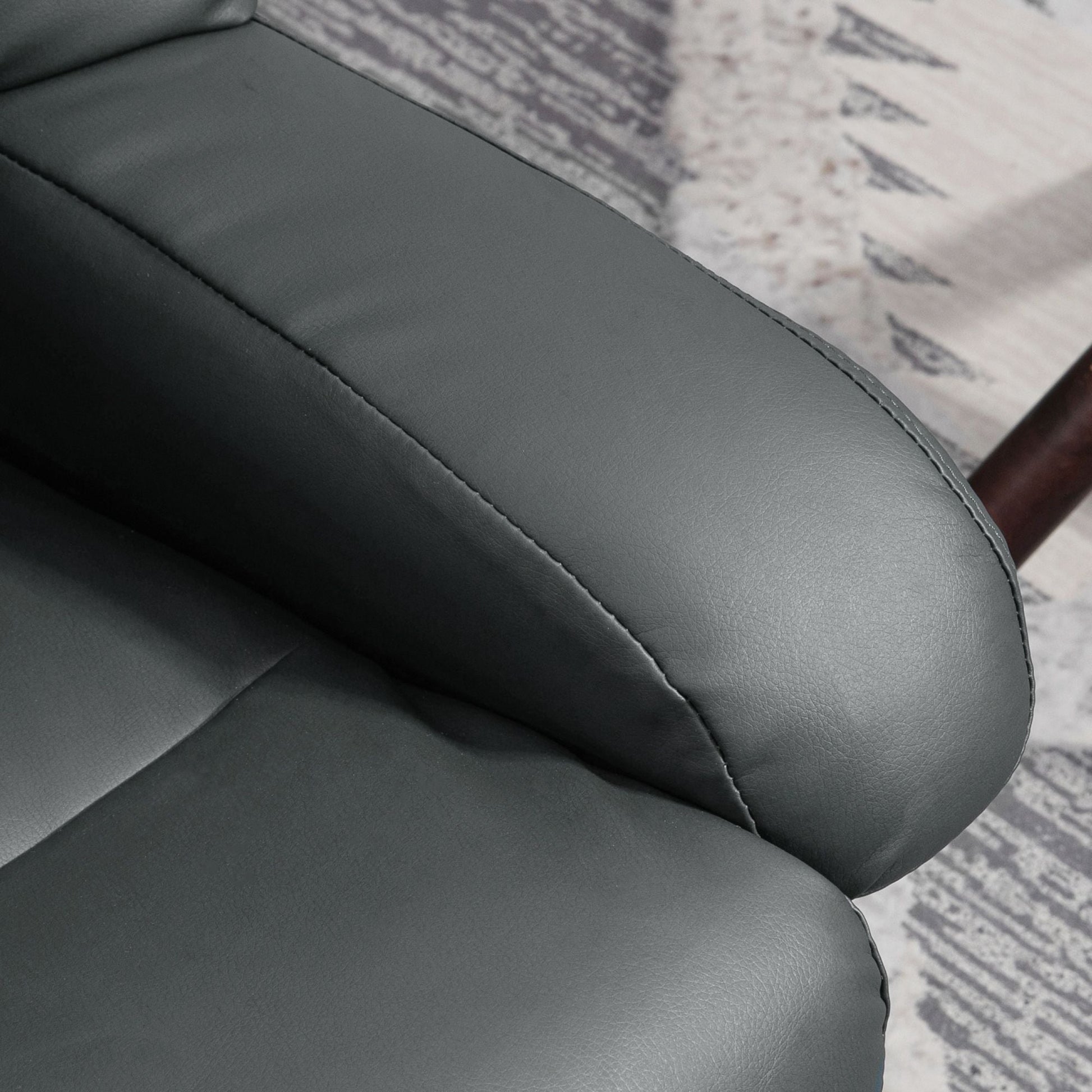 Faux Leather Swivel Massage Recliner with Ottoman, Remote, Side Pocket for Relaxation | Living Room Essentials New Era Fashion LLc