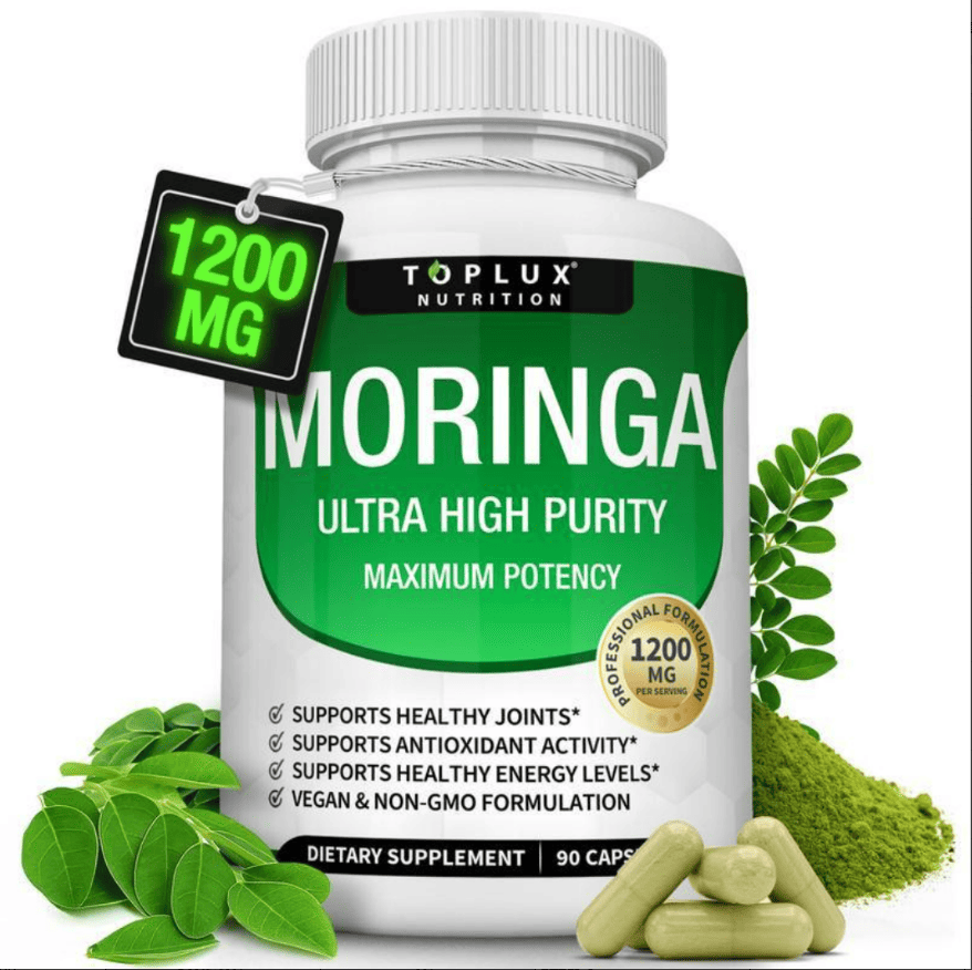 Moringa Capsules 1200mg - Pure Moringa Powder For Immune, Gut Health 90 Capsules New Era Fashion LLc