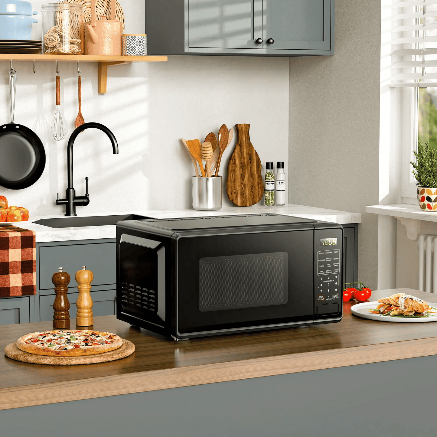 0.7 Cu ft Countertop Microwave Oven, 700 Watts, White New Era Fashion LLc