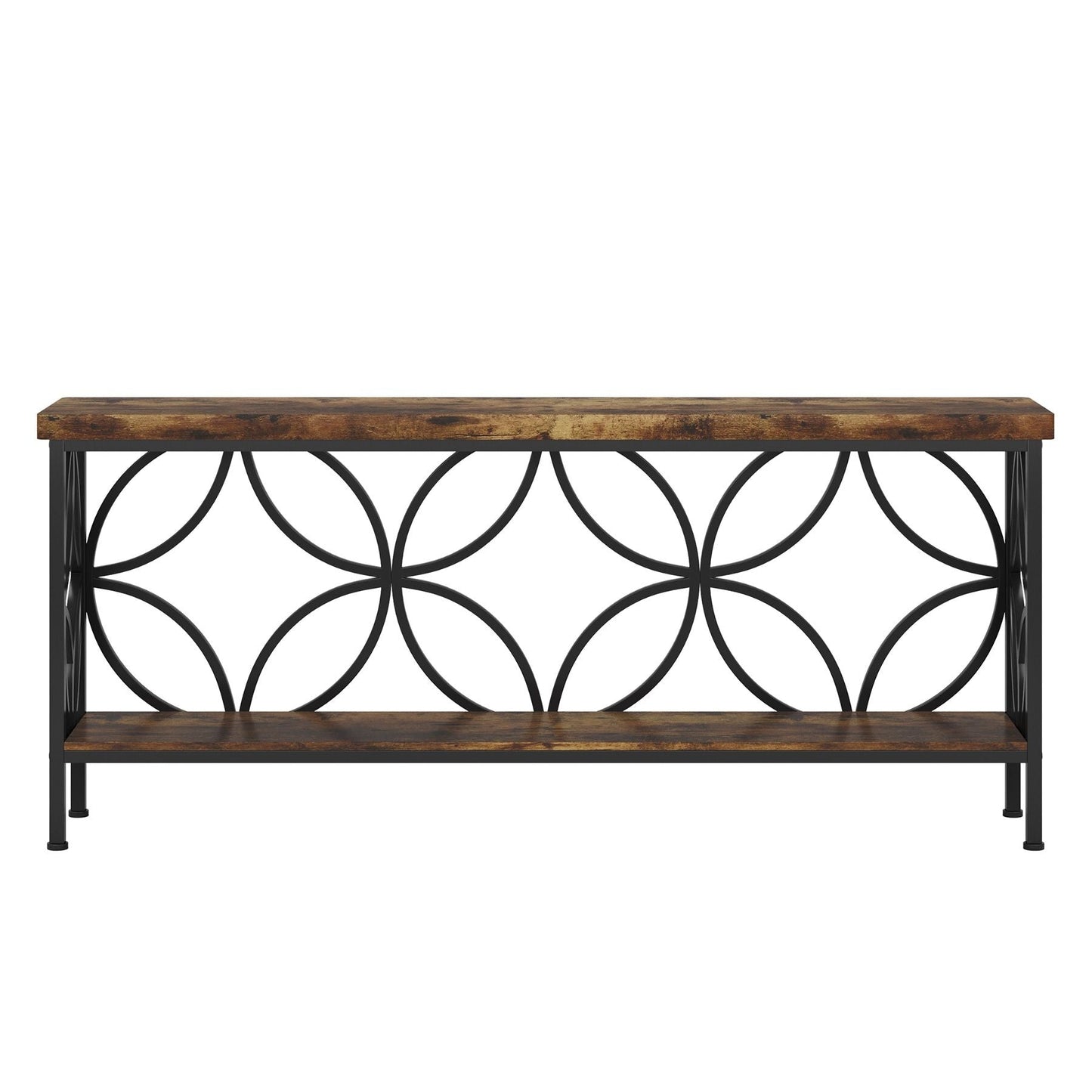 2-Tier Console Table, Industrial Sofa Table Behind Couch New Era Fashion LLc