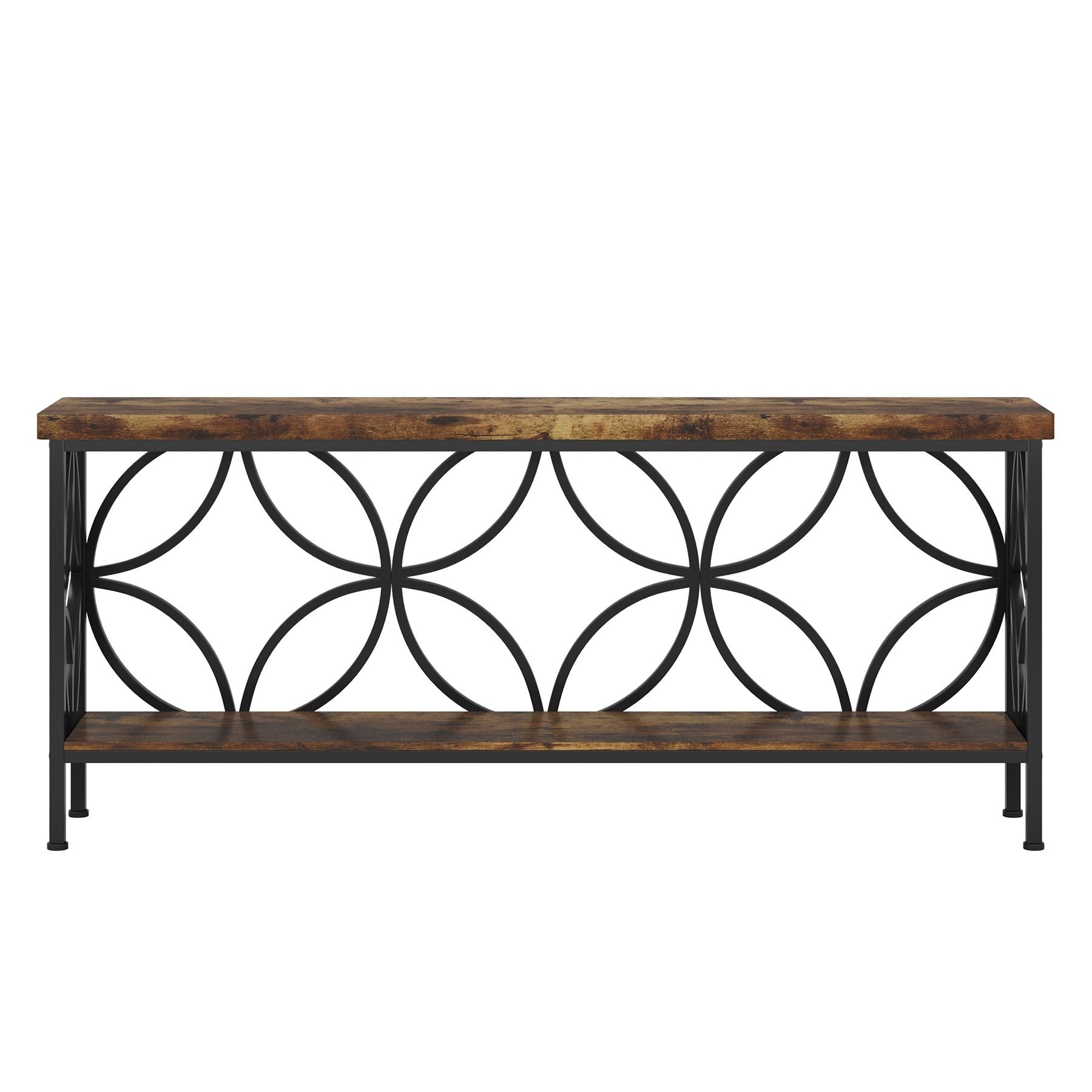 2-Tier Console Table, Industrial Sofa Table Behind Couch New Era Fashion LLc