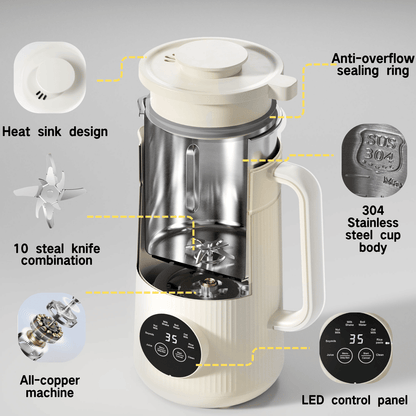 8 in 1 Automatic Nut Milk Maker Machine,35oz Multi-Functional Soy Milk Maker with 10 Blades, Plant-Based, Oat, Almond, Dairy Free Beverages with 12h Timer, Heating, Auto-clean, Keep Warm 2h New Era Fashion LLc