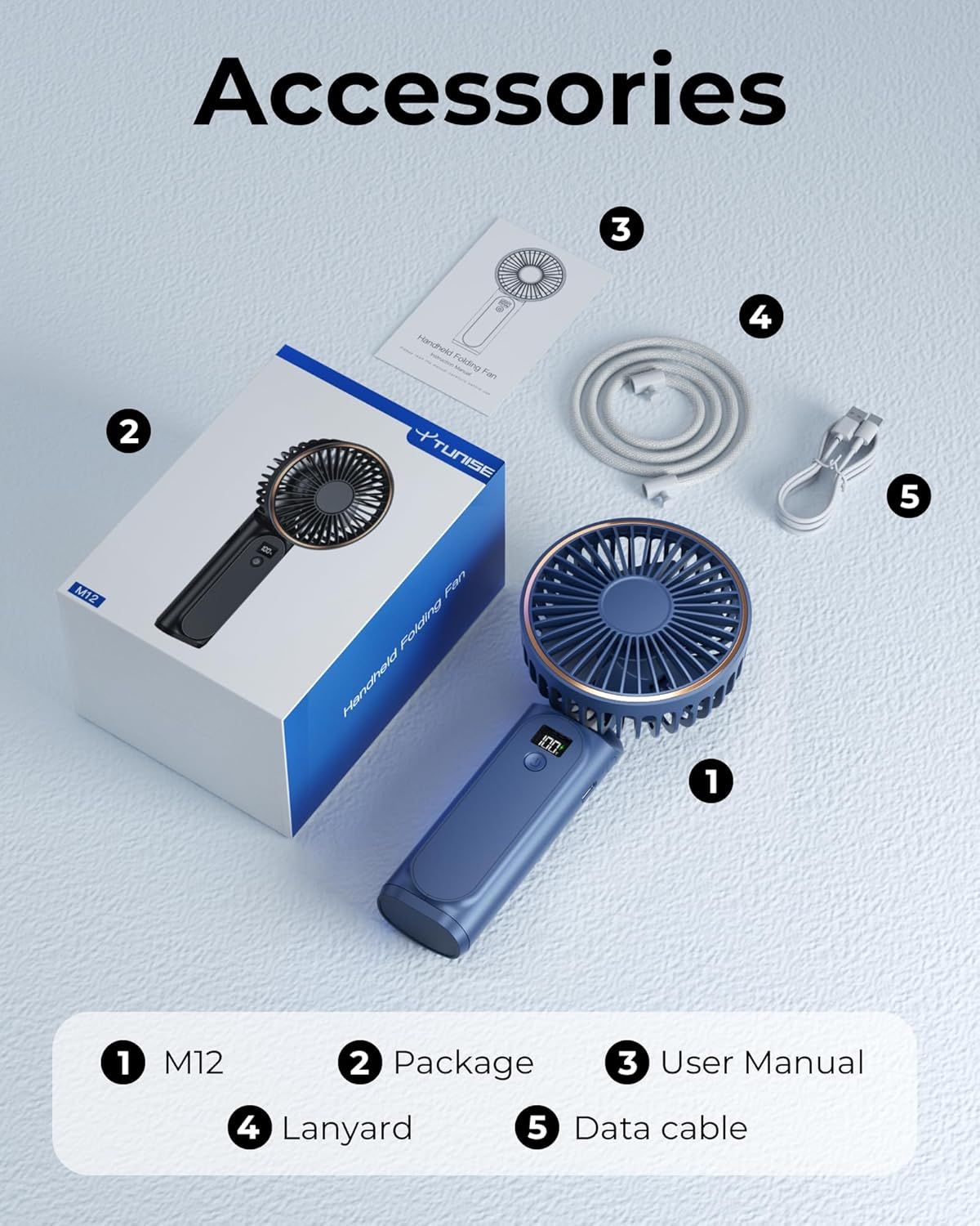 Portable Handheld Fan, Portable Fan Rechargeable, 4000mAh, 180° Adjustable, 6 Speed Wind, Display Electricity in Real Time, USB Rechargeable Foldable F an, Quiet Personal Fan as Power Bank New Era Fashion LLc
