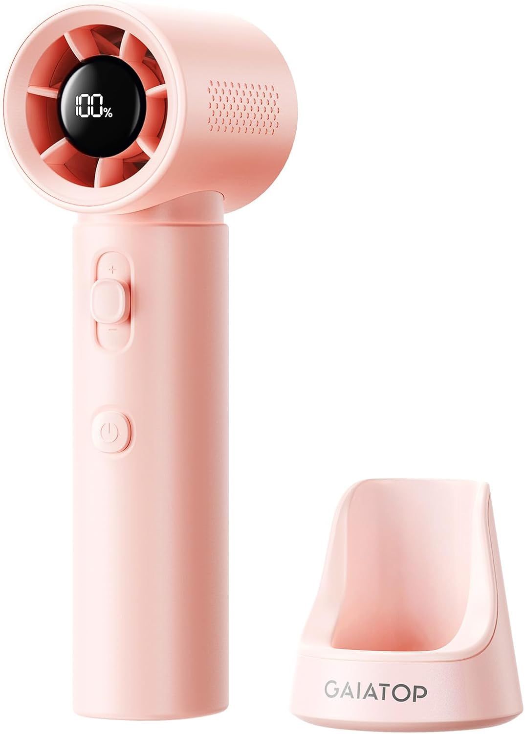 Portable Handheld Turbo Fan, 100 Gear High Speed, Up to 12H Rechargeable Personal Fan with Digital Display, Detachable Base & Lanyard, Small Travel Essentials Cooling Gifts for Women Men New Era Fashion LLc