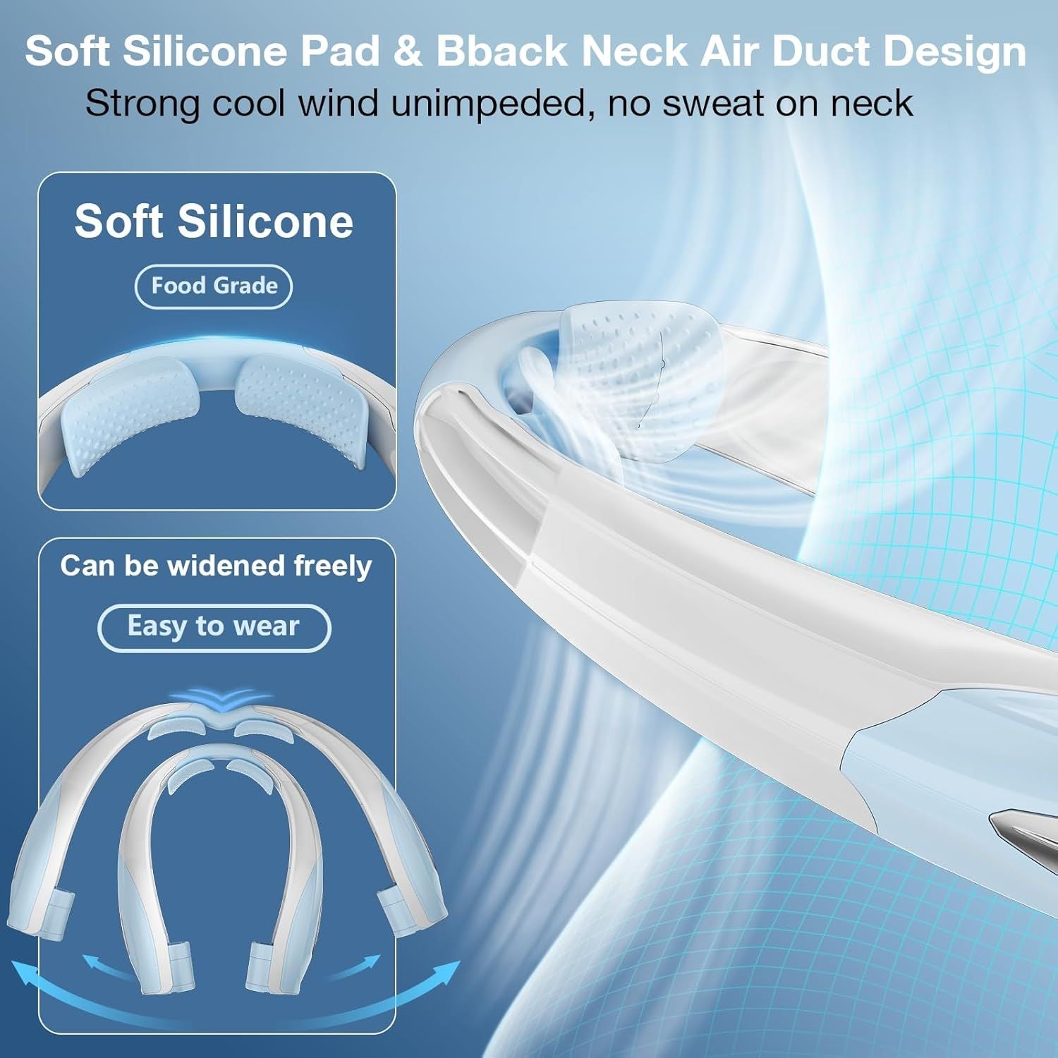 Neck Fan, 6 Speeds Adjustable Portable Personal Fan Rechargeable, Faster Cooling Wearable Fan, Ultra Quiet for Home, Office, Travel, Outdoor New Era Fashion LLc