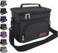 ExtraCharm Insulated Lunch Bag for Women/Men - Reusable Lunch Box for Office Picnic Hiking Beach - Leakproof Cooler Tote Bag Organizer with Adjustable Shoulder Strap for Adults - Black New Era Fashion LLc