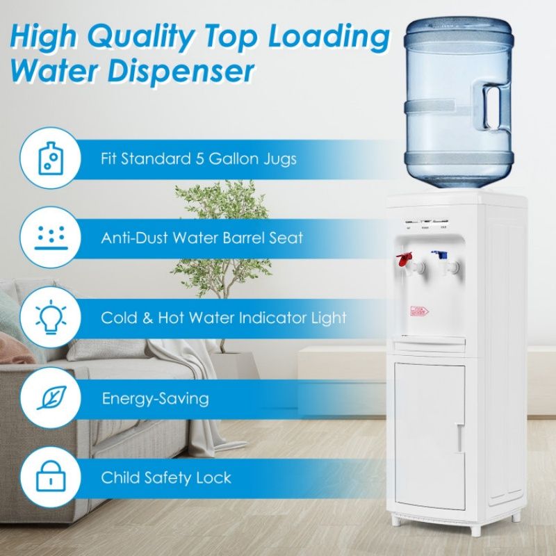 5 Gallons Hot and Cold Water Cooler Dispenser with Child Safety Lock New Era Fashion LLc