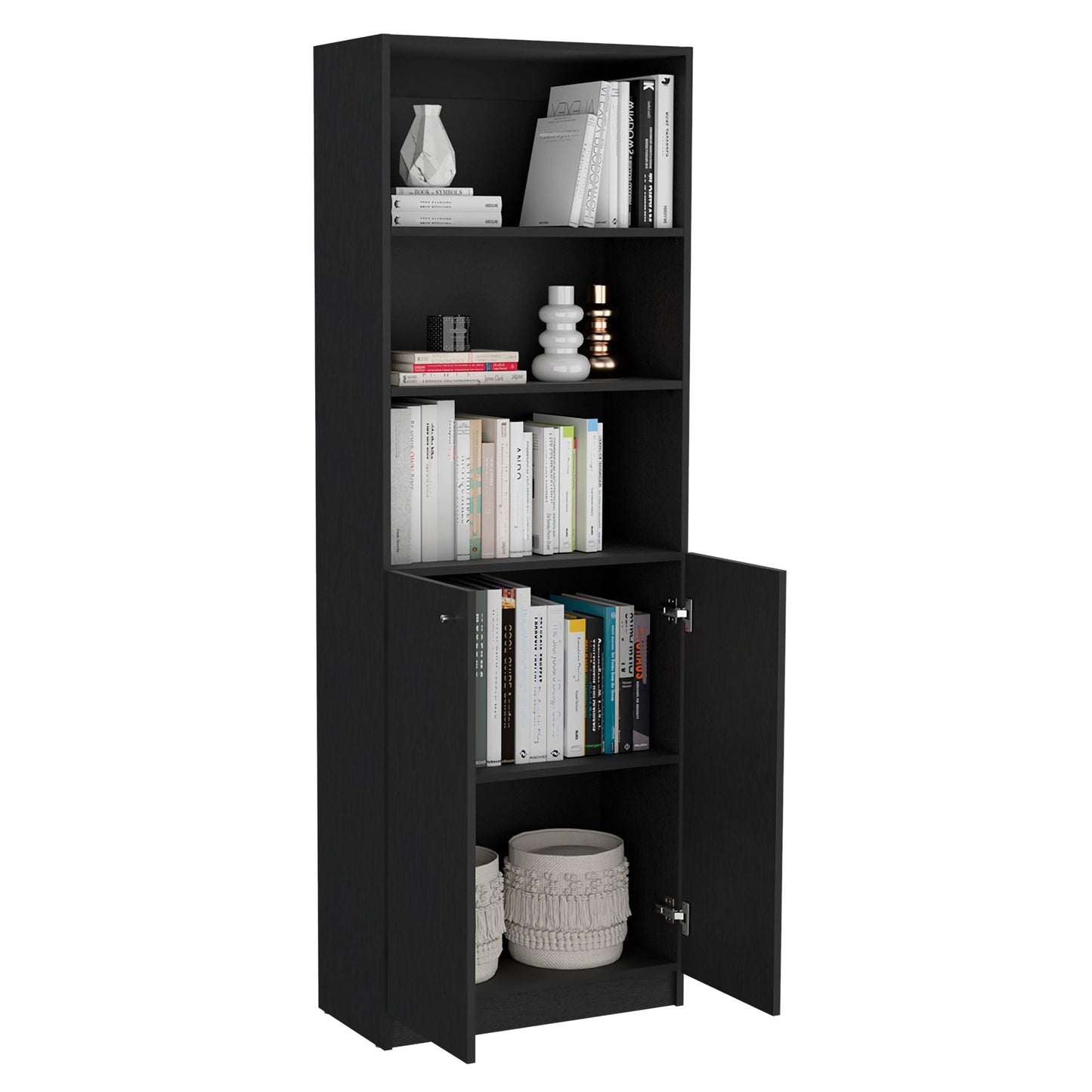 Isabella Black 3 Piece Living Room Set with 3 Bookcases New Era Fashion LLc
