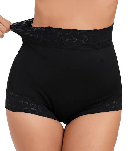 2 Pack Tummy Control Underwear for Women High Waisted Butt Lifting Panties Lace Breathable Comfortable Briefs New Era Fashion LLc