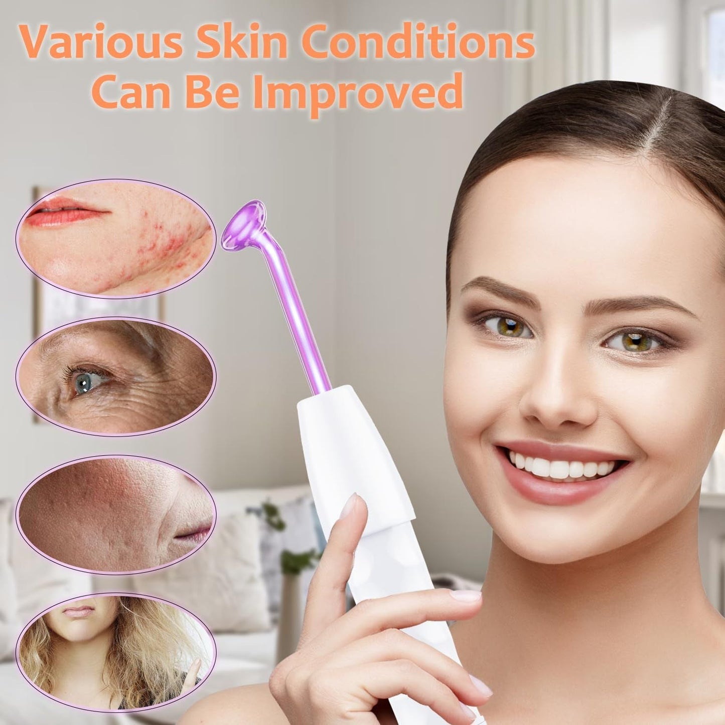 High Frequency Wand 'C Violet Portable Skin Therapy Machine for Anti-Aging - Skin Tightening - Wrinkle Reducing - Dark Circles - 4 in 1 New Era Fashion LLc