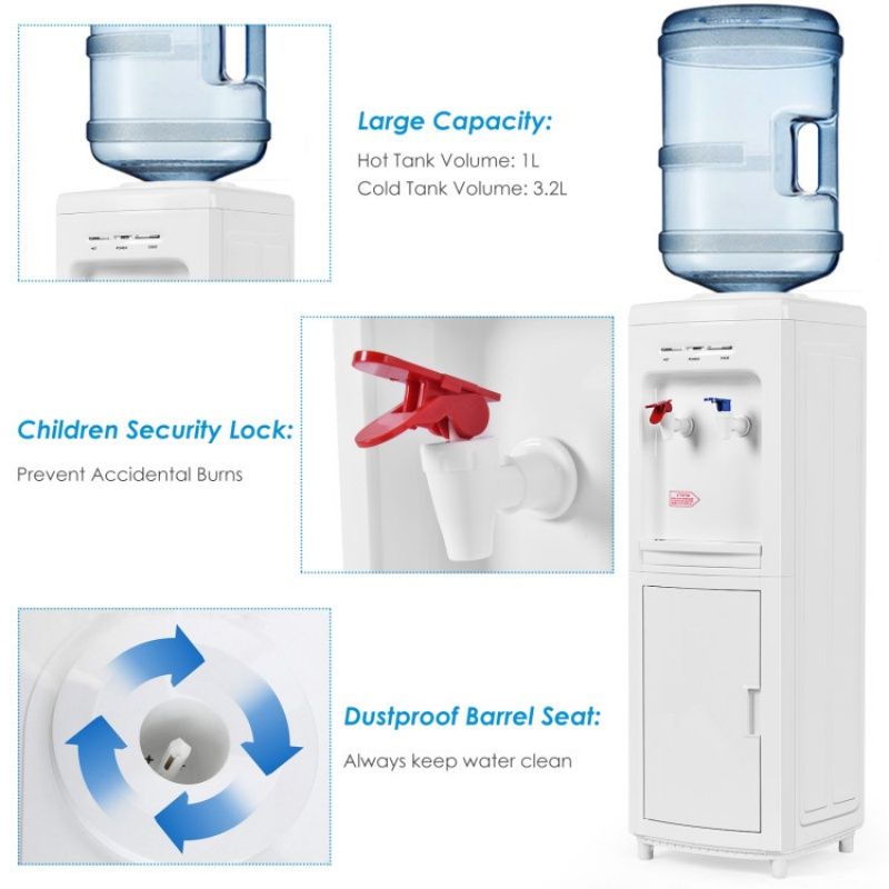 5 Gallons Hot and Cold Water Cooler Dispenser with Child Safety Lock New Era Fashion LLc