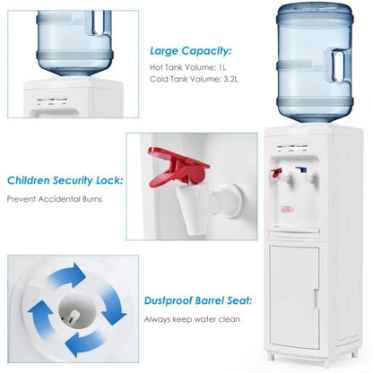5 Gallons Hot and Cold Water Cooler Dispenser with Child Safety Lock New Era Fashion LLc