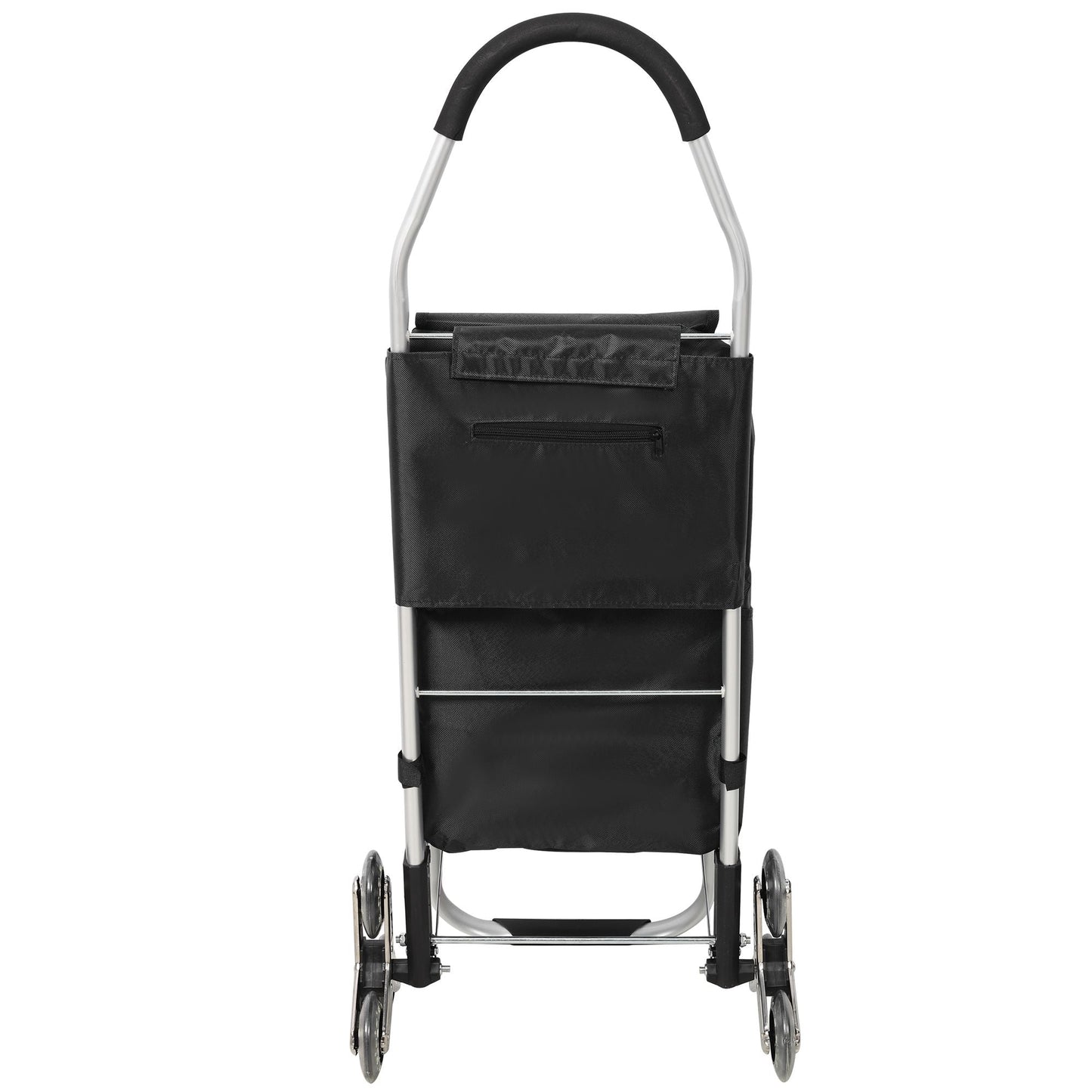 2 in 1 Shopping Stair Trolley with Wheels,Trolley Black Foldable Shopping Cart,Removable Shopping Oxford Waterproof Bag,Stainless Steel Triangular Wheels, Black New Era Fashion LLc