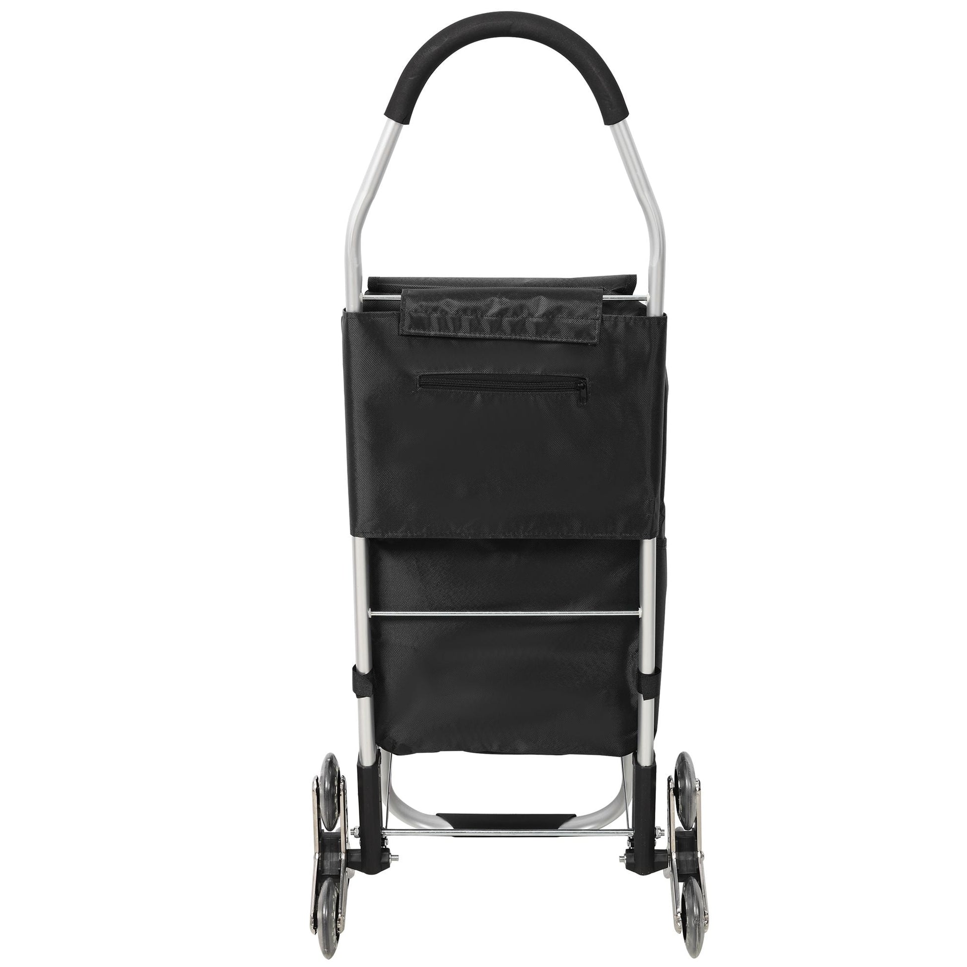 2 in 1 Shopping Stair Trolley with Wheels,Trolley Black Foldable Shopping Cart,Removable Shopping Oxford Waterproof Bag,Stainless Steel Triangular Wheels, Black New Era Fashion LLc