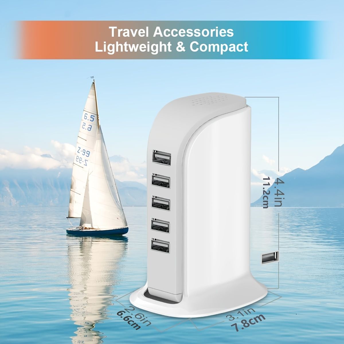 1pc USB Charger; Multi-Device Charging Station; Fast Charging Block; USB Charging Hub With Multi-Ports For IPhone; IPad; Kindle; Travel Accessories New Era Fashion LLc