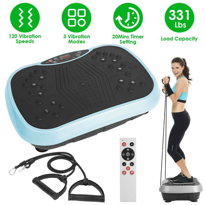 Vibration Exercise Machine With Resistant Bands Remote Control Whole Body Vibration Platform Workout Equipment Home Fitness Training Equipment For Weight Loss Fat Burner New Era Fashion LLc