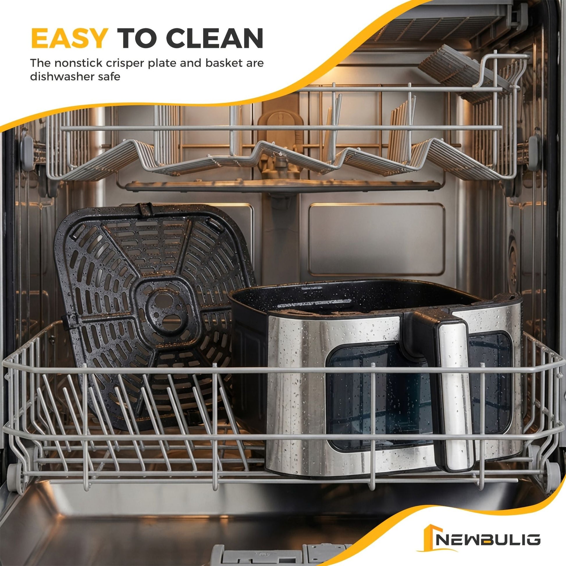 6.34QT Multi-Function Air Fryer with Ceramic Coating Suitable for Roast, Bake, Broil, Dehydrate, Reheat & Keep Warm, Digital Temperature (90°F-450°F), Easy-Clean Cooker for, -Type Plug ( Plug) New Era Fashion LLc