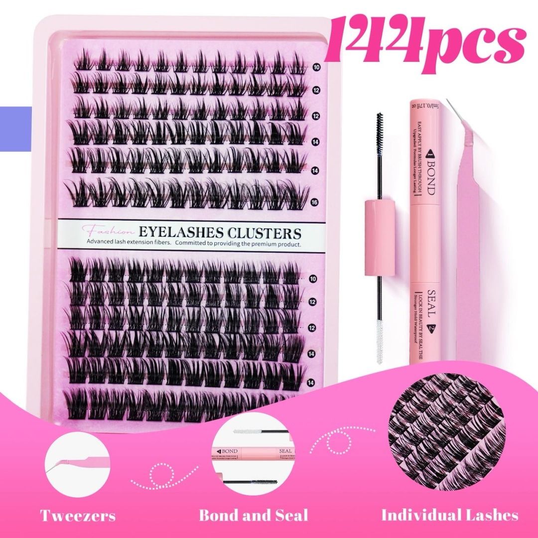 Premium Segmented Self-Grafting False Eyelash Extension Kit - Includes Glue & Tweezers for Stunning Natural Looks. New Era Fashion LLc