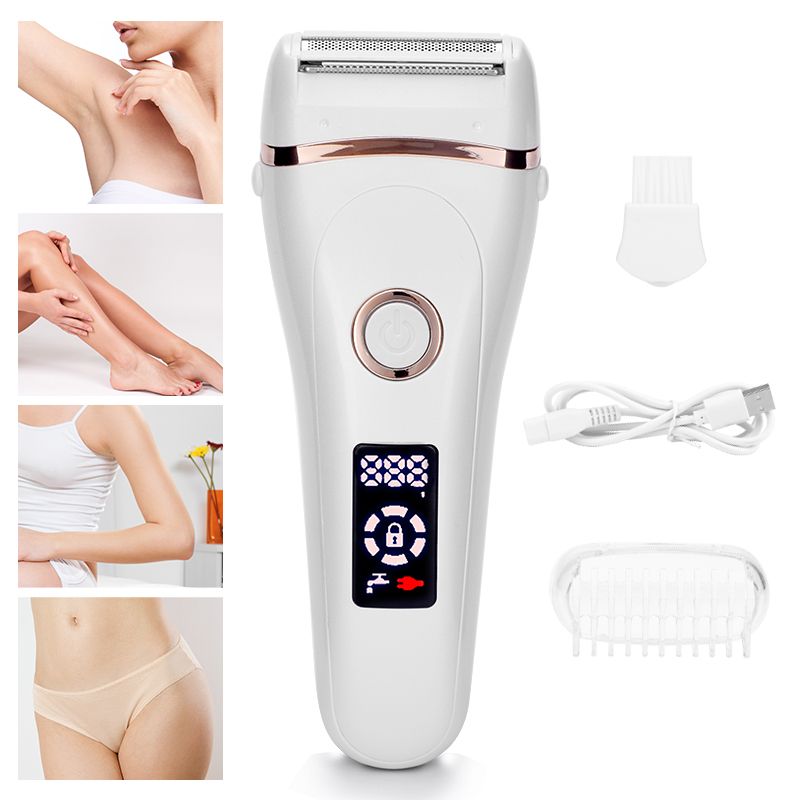 Electric Razor Painless Lady Shaver For Women Razor Shaver Hair Removal Trimmer For Legs Underarm Waterproof LCD USB Charging New Era Fashion LLc