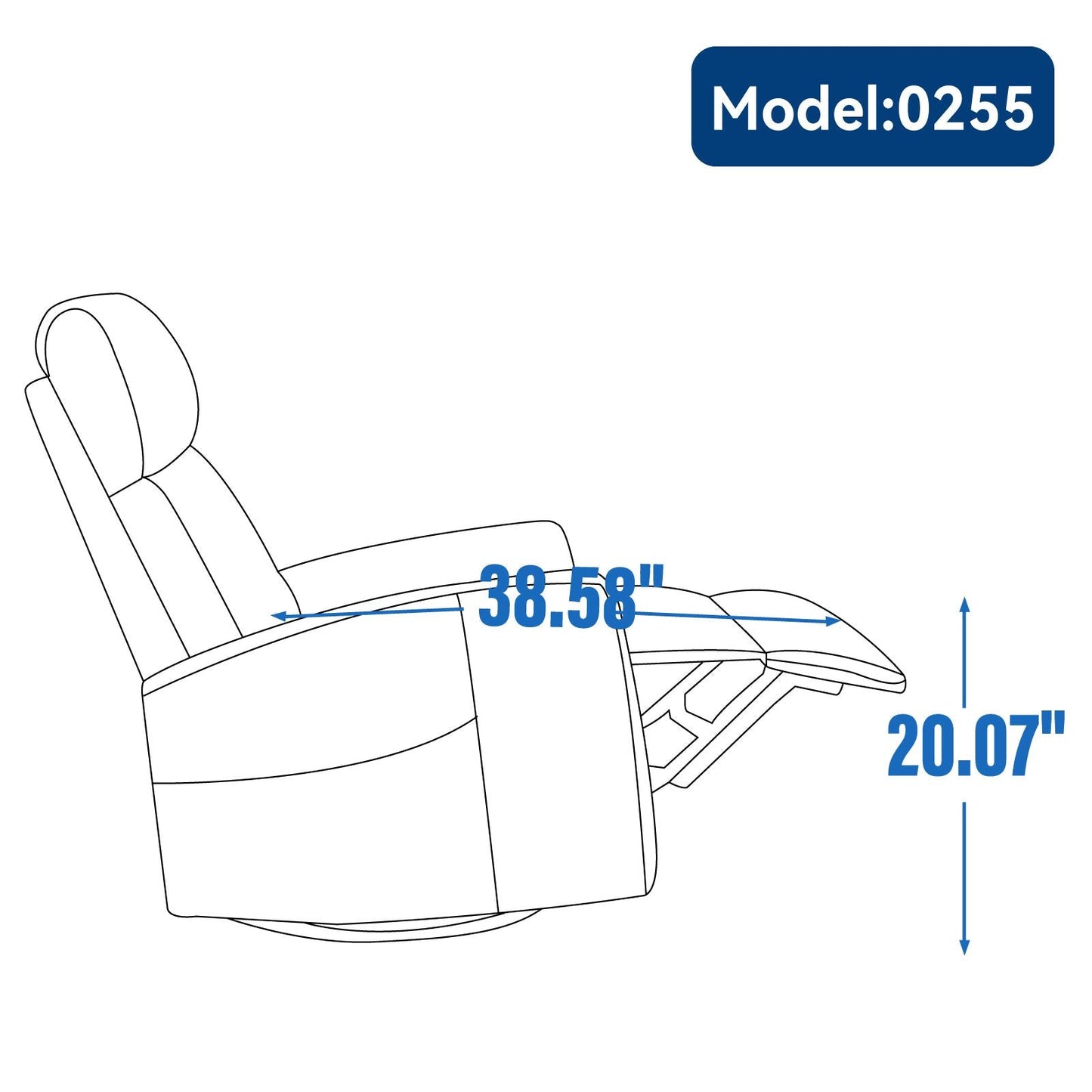 Heat Massage Manual Recliner Chair with Rocker and Swivel in Fabric for Living Room, Beige New Era Fashion LLc