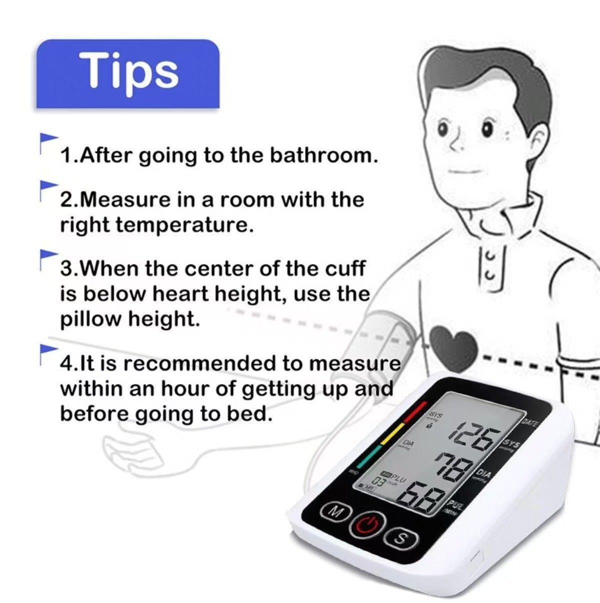 Wireless Digital Blood Pressure Monitor with LCD Display & Voice Alerts for Accurate Readings at Home New Era Fashion LLc