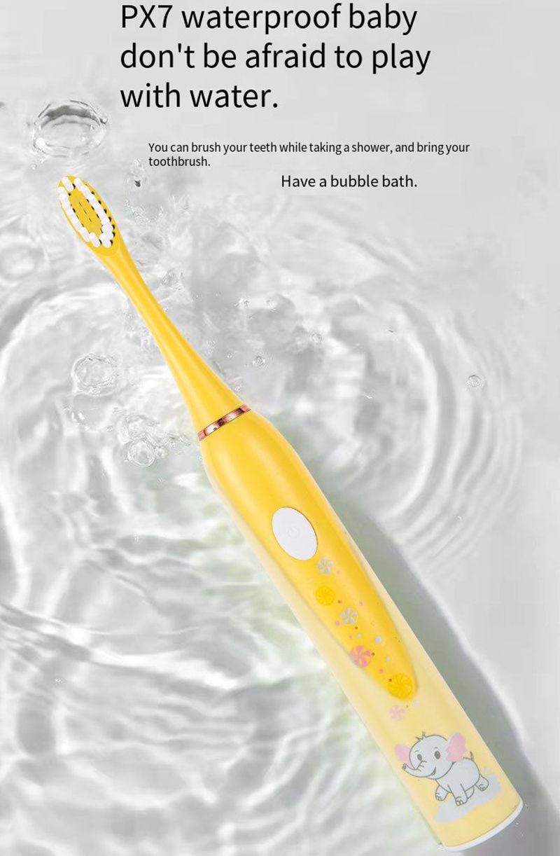 Sonic Children's Electric Toothbrush Kids 3 To 15 Years Old Oral Care Cartoon Animal Pattern Elephant USB Charging Tooth Brush New Era Fashion LLc