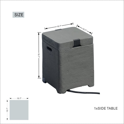 7-Piece Patio Aluminum Sofa Set with Rectangular Firepit Table & Side Table New Era Fashion LLc