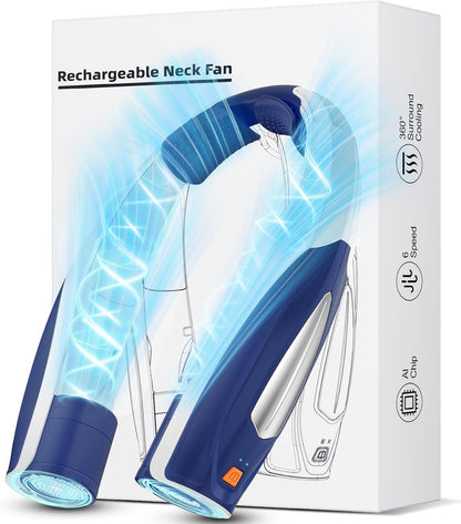 Neck Fan, 6 Speeds Adjustable Portable Personal Fan Rechargeable, Faster Cooling Wearable Fan, Ultra Quiet for Home, Office, Travel, Outdoor New Era Fashion LLc