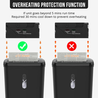 10-Sheet Strip Cut Paper Shredder, P-2 Security Level with 3.17-Gallon Basket, CD & Credit Card Shredder - Durable & Fast - Jam Proof System -ETL Certified Home Office Shredders(FBAShipping) New Era Fashion LLc