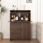 Bar Cabinet with Storage Drawer & Shelves, Fold-up Desktop, Ideal for Home,Dormitory, Small Spaces New Era Fashion LLc