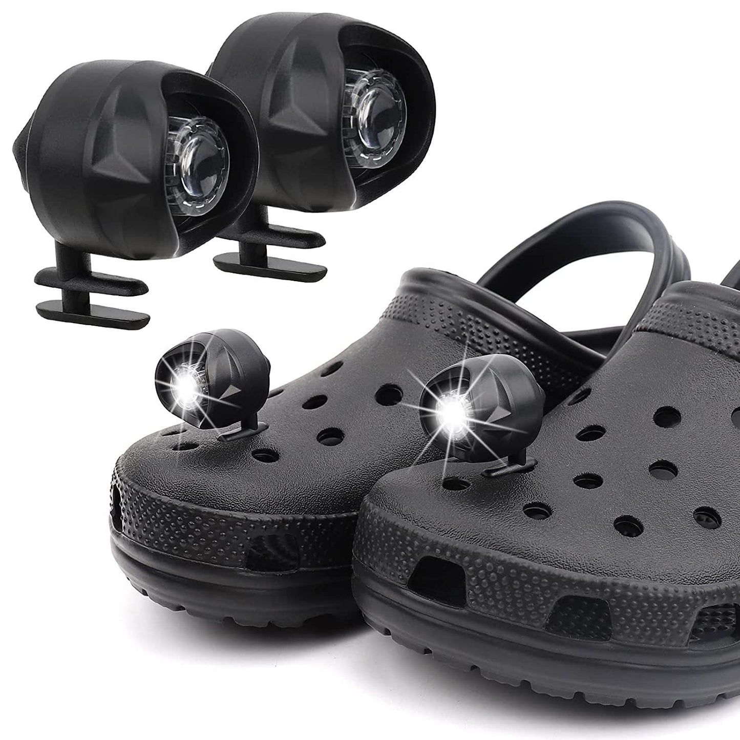 Headlights for croc;  2Pcs croc lights for shoes;  light up croc charms for Dog Walking;  Handy Camping; Waterproof; 3 Modes croc lights New Era Fashion LLc