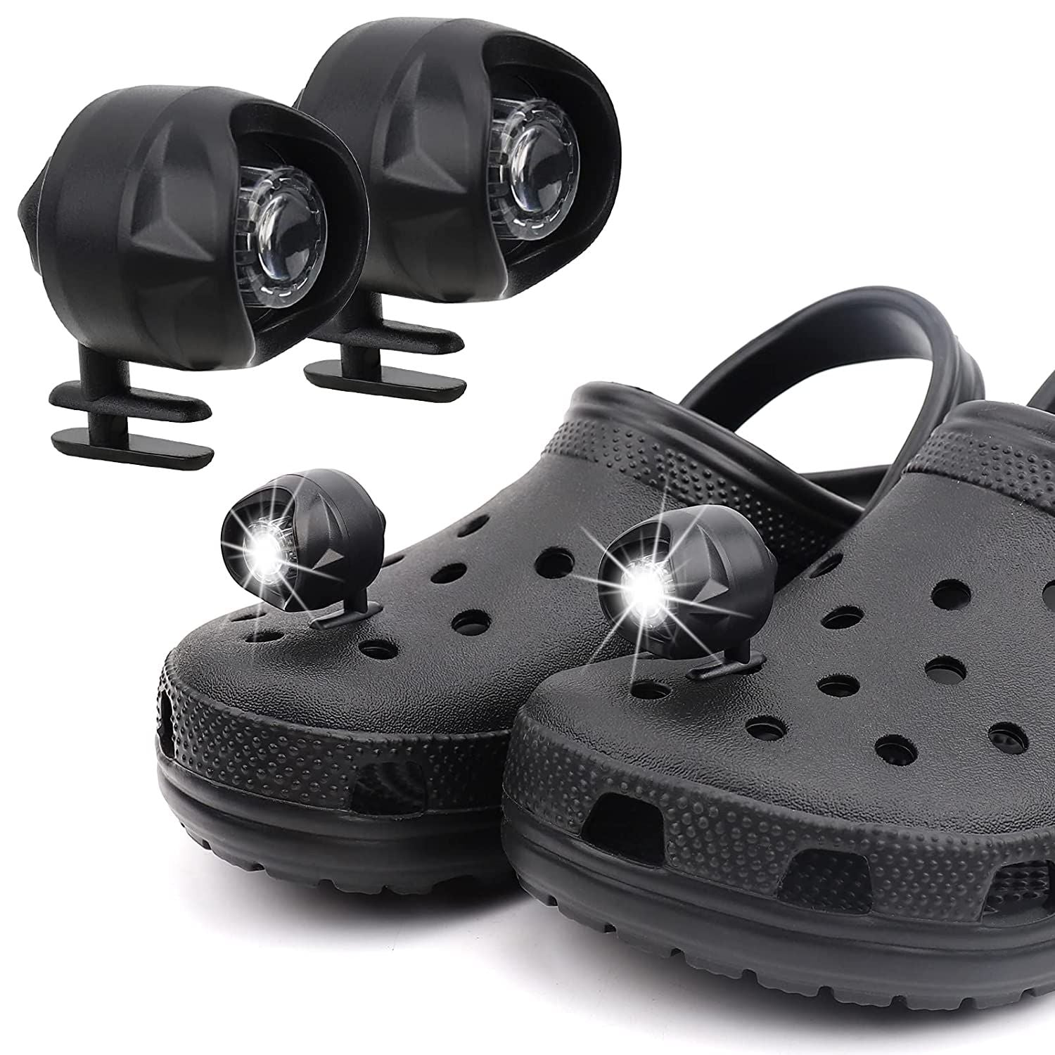 Headlights for croc;  2Pcs croc lights for shoes;  light up croc charms for Dog Walking;  Handy Camping; Waterproof; 3 Modes croc lights New Era Fashion LLc