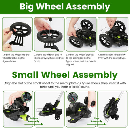 21V Electric Weed Edger Cordless String Trimmer Grass Mower Eater Bush Cutter with 16800RPM 2x 3000mAh Batteries 3.6-4.6FT Length 90° Rotatable Angle Saw Blade Steel Blade String Blade New Era Fashion LLc